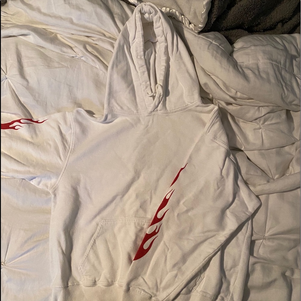 Brandy Melville white flame hoodie